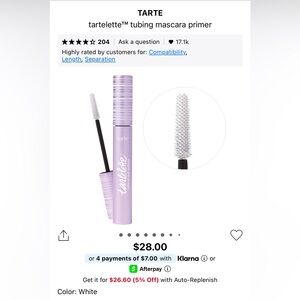 tarte Lavender and White tartelette Tubing Mascara Primer